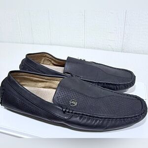 Sleek Black Leather Men's Loafers